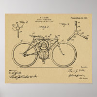 1915 Fahrrad-Getriebe-Design-Patent-Kunststoffdruc