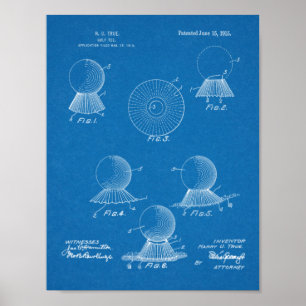 1915 Golf Ball T-Shirt Design Patent Art Print Poster