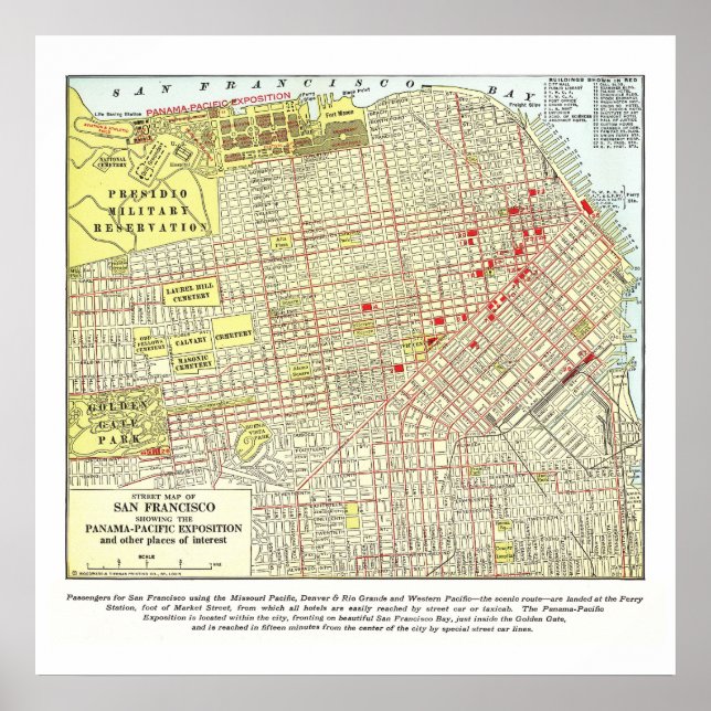 1915 Karte von San Francisco - Poster (Vorne)