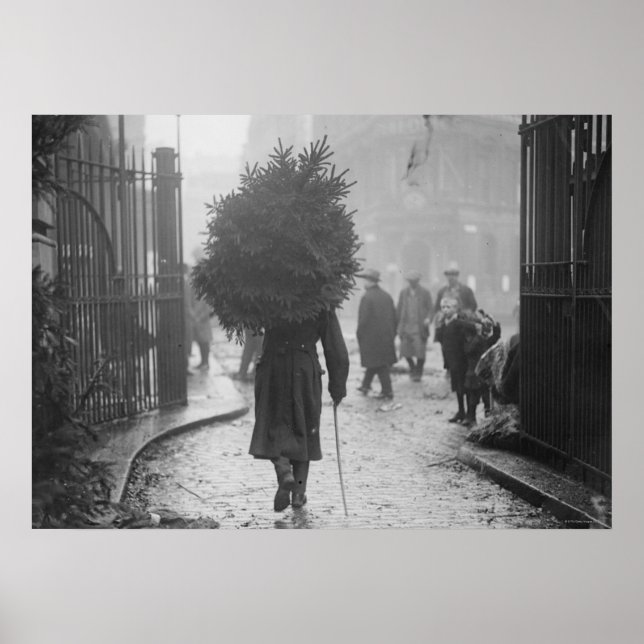 1915: Soldat mit Weihnachtsbaum Poster (Vorne)