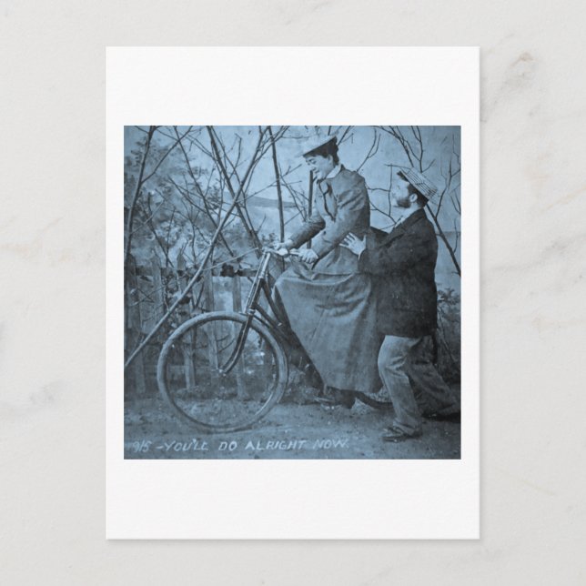 1915 Vintages Fahrrad - alles gut Postkarte (Vorderseite)
