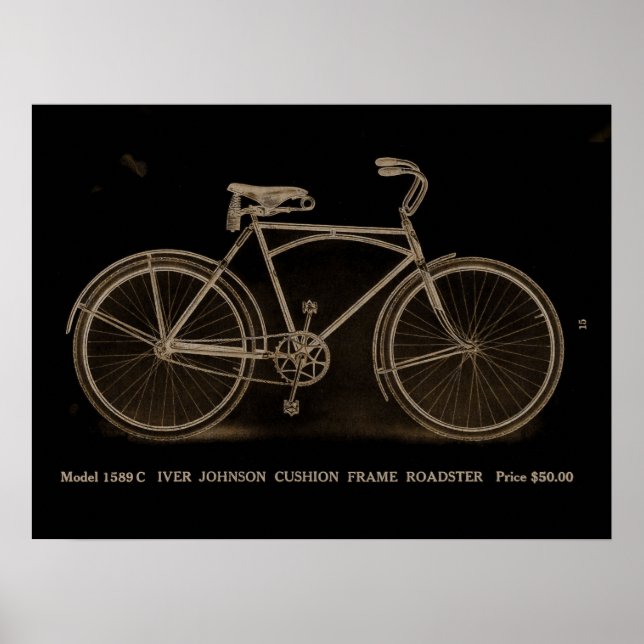 1915 Vintages Iver Johnson Bicycle Ad Art Poster (Vorne)