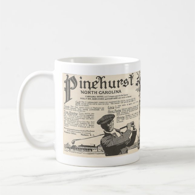 1916 Ad PINEHURST, NC Golf Tourist Destination Kaffeetasse (Links)