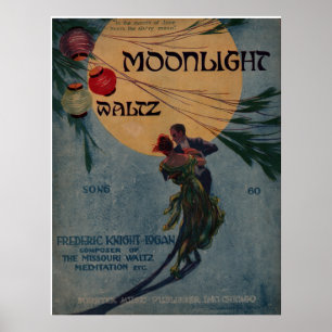 1916 Noten "MOONLIGHT WALTZ" Poster