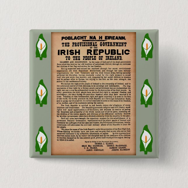 1916 Verkündung des irischen Abzeichens Button (Vorderseite)