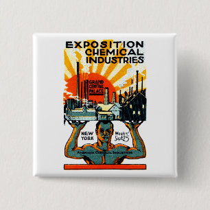 1917 Chemikalien-Ausstellungs-Plakat Button
