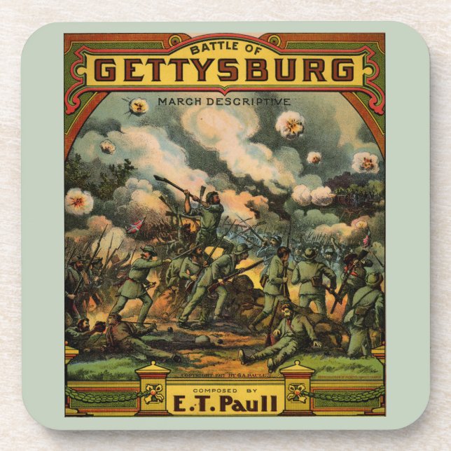 1917 Die Schlacht von Gettysburg Getränkeuntersetzer (Vorderseite)