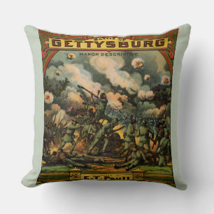 1917 Die Schlacht von Gettysburg Notendruck Kissen