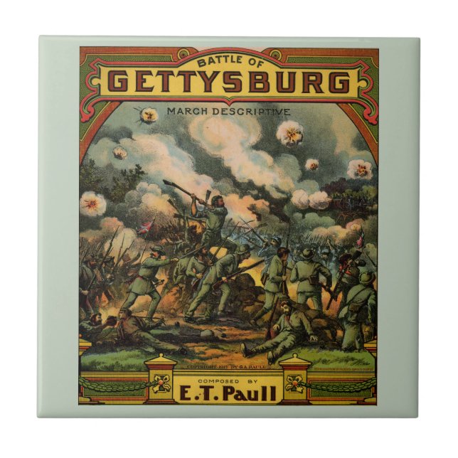 1917 die Schlacht von Gettysburg-Notenenabdeckung Fliese (Vorderseite)