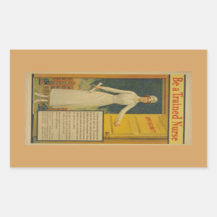 1917 WWI-Poster wird eine ausgebildete Krankenpfle Rechteckiger Aufkleber