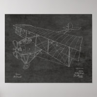 1918 Biplane Flugzeugpatentkunst Zeichnend Druck