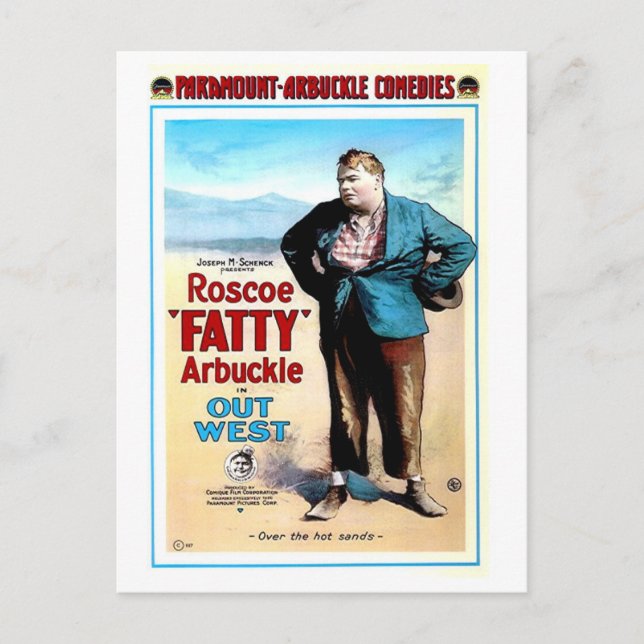 1918 Film Out West Postkarte (Vorderseite)