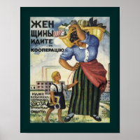 1918 Russisches Poster für Frauen in Genossenschaf