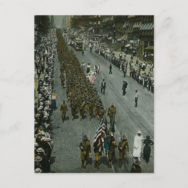 1918 WWI Parade New York City Magic Lantern Slide Postkarte (Vorderseite)