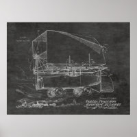 1919 Flying Car Airship Patent Art Drawing Print