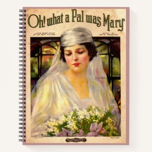 1919 Oh! Was für ein Pal war Mary-Liedsheet Notizbuch