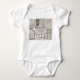 1919 Paris Mode: Antike Zeitungsseite Baby Strampler