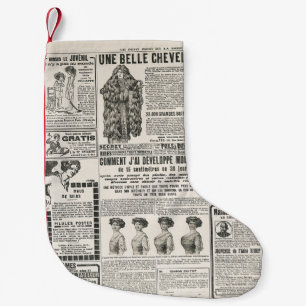 1919 Paris Mode: Antike Zeitungsseite Kleiner Weihnachtsstrumpf