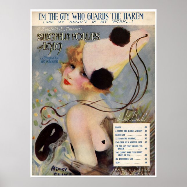 1919 Ziegfeld Follies Vintag Music Cover Album Poster (Vorne)