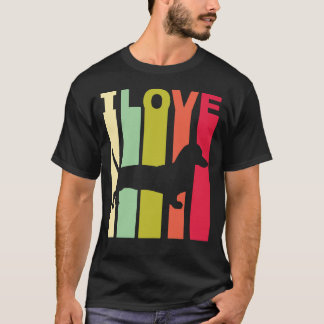 191 Ich liebe Dachshund abgenutzt Vintage-Hundefre T-Shirt