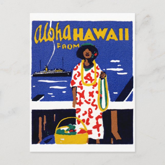 1920 Aloha aus Hawaii Postkarte (Vorderseite)