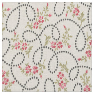 1920 Blumenmuster mit Punkten Stoff