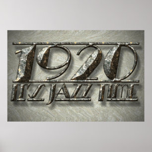 1920 Jazz Time Dance Style Music Vintag Billboard Poster