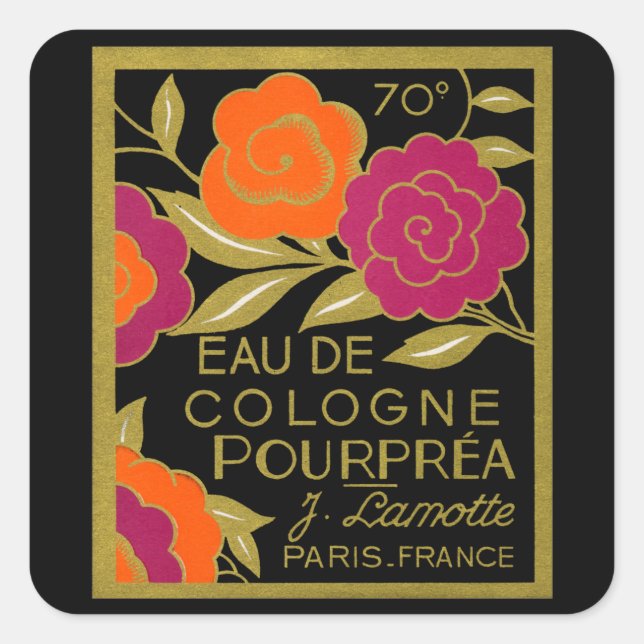 1920 Parfüm Eau de Köln Pourprea Quadratischer Aufkleber (Vorderseite)