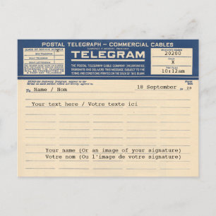 1920 Posttelegramm (Postkarte) Postkarte