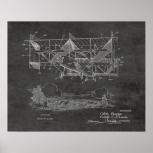 1920 Vintages Flugzeug-Patent Zeichnend Druck Poster
