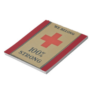 1920 WWI rotes Kreuz " wir gehören starkes 100% " Notizblock