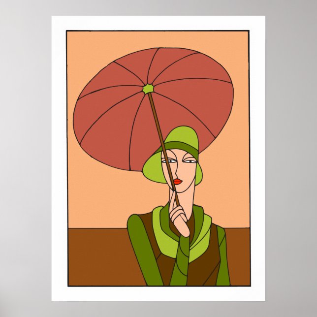 1920er 1930er Art Deko Ladys fashion, red version (Vorne)