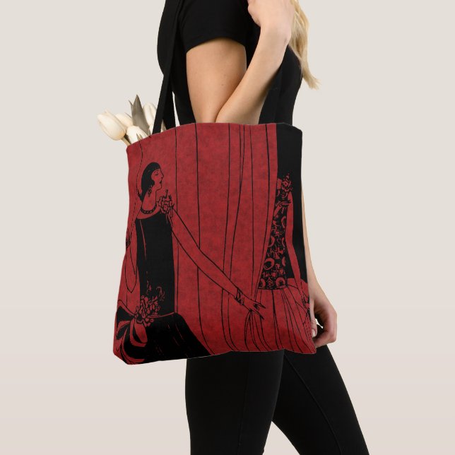 1920er Art Deco Mode-Schau Model Rot Tasche (Von Nahem)