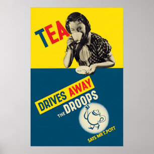 1920er britischer Teeposter Tee vertreibt die Poster