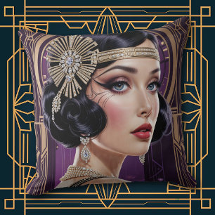 1920er Cocktail-Eleganz Flapper-Girl-Kissen Kissen