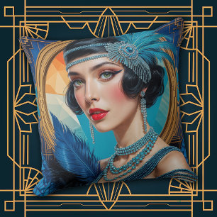 1920er Cocktail-Eleganz Flapper-Girl-Kissen Kissen