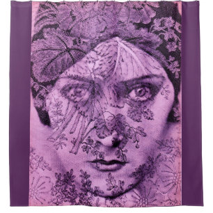 1920er Filmstar Gloria Swanson in Lavendel Duschvorhang