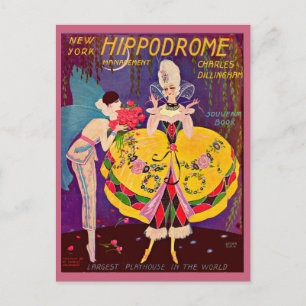 1920er Jahre New York Hippodrome Programmcover Postkarte