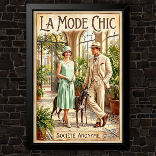 1920er Jahre Vintage Modewerbung Poster