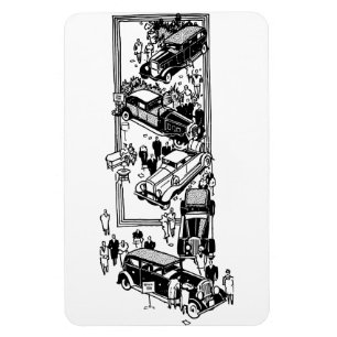 1920er-Jahre zeigen Autos Kunstdarstellung Magnet
