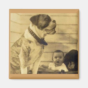 1920er Pitbull bewacht Baby Magnet