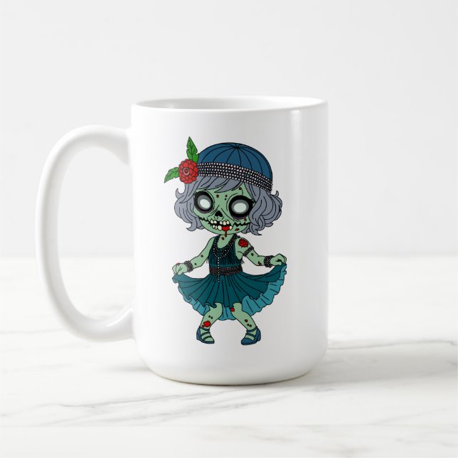1920er Zombie Flapper Girl Kaffeetasse (Links)