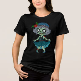 1920er Zombie Flapper-Girl Tri-Blend Shirt