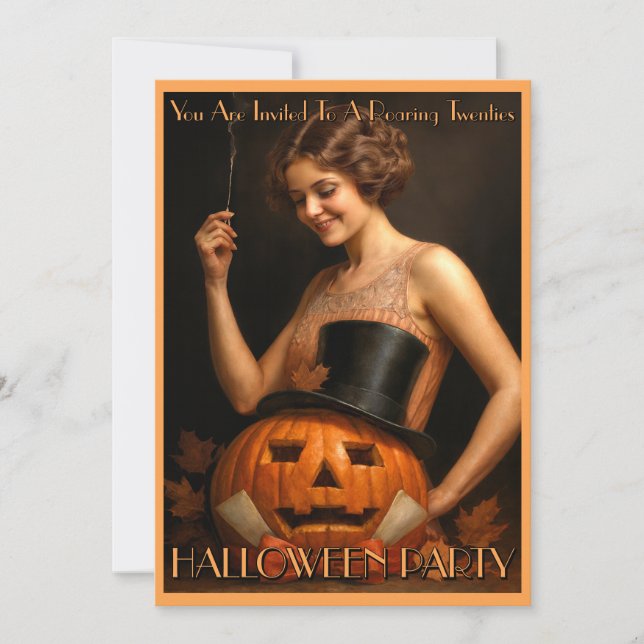 1920's Flapper Halloween Party Invitation  Einladung (Vorderseite)
