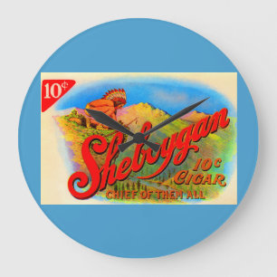 1920s Sheboygan cigar label Große Wanduhr
