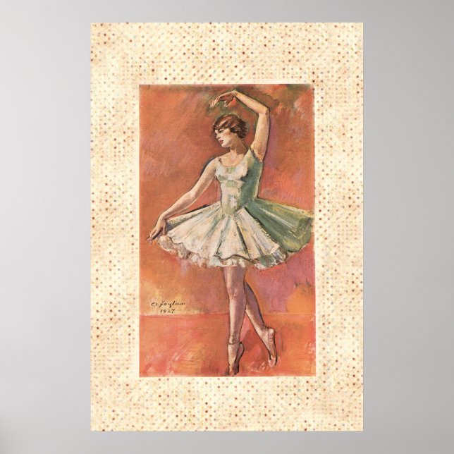 1920s Vintage ~ Portrait of a Ballerina Poster (Vorne)