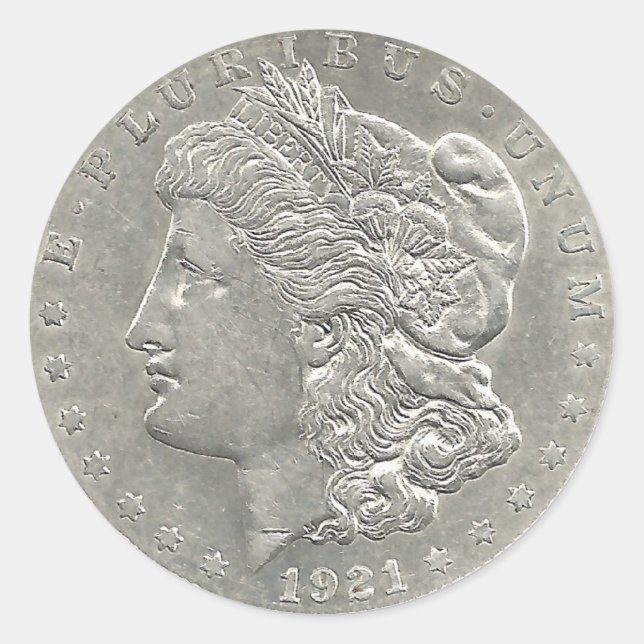 1921 Morgan Silver Dollar Sticker (Vorderseite)