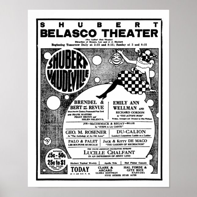 1921 vintage Vaudeville affiche (Devant)