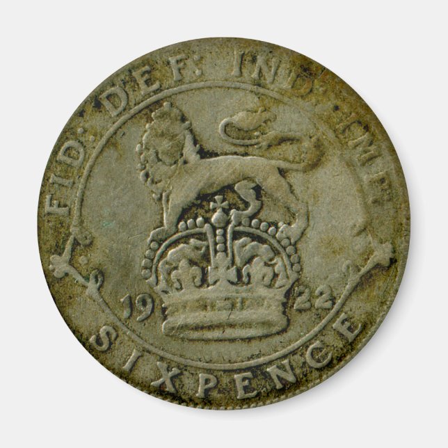1922 Aimant à six pence britannique (Devant)
