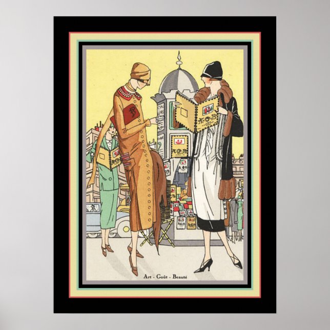 1922 Art Deco Fashion Illustration Poster (Vorne)